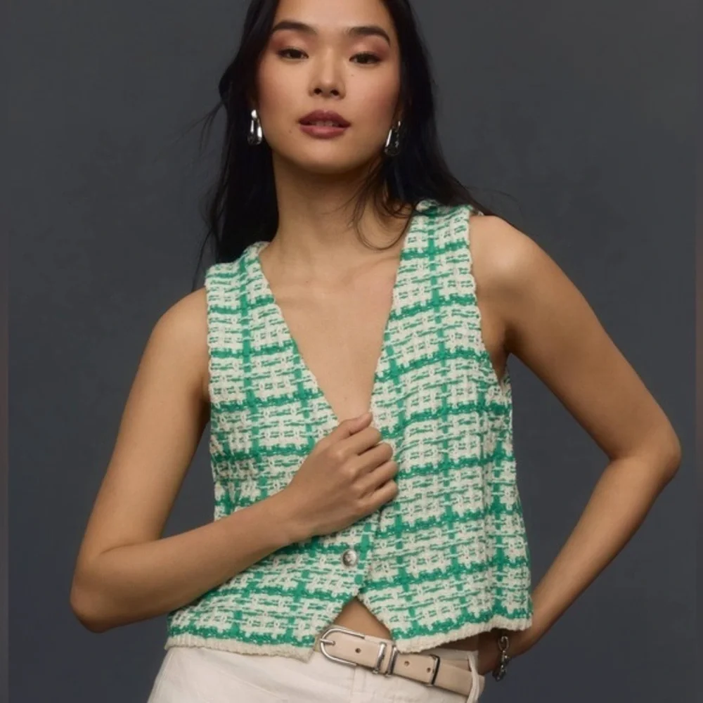 Anthropologie Tweed Sweater Vest
